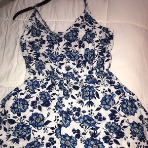 Blue and White Romper